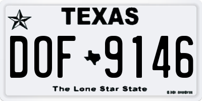TX license plate DOF9146