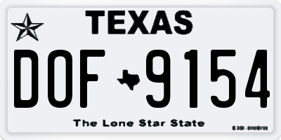TX license plate DOF9154