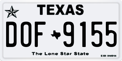 TX license plate DOF9155