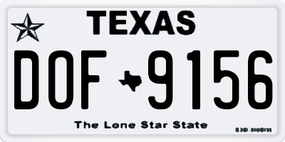 TX license plate DOF9156