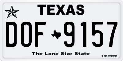 TX license plate DOF9157
