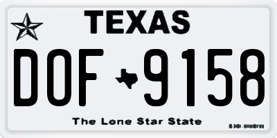 TX license plate DOF9158
