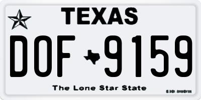 TX license plate DOF9159