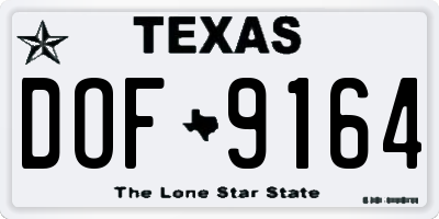 TX license plate DOF9164