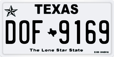 TX license plate DOF9169