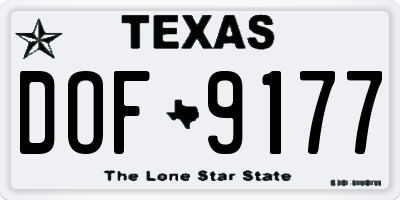 TX license plate DOF9177