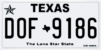 TX license plate DOF9186