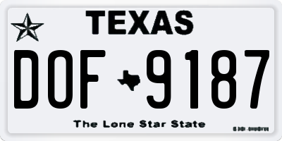TX license plate DOF9187