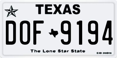 TX license plate DOF9194