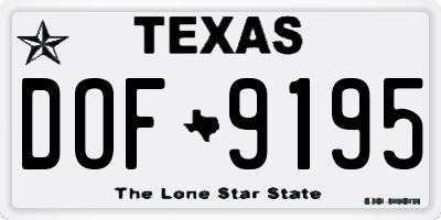 TX license plate DOF9195