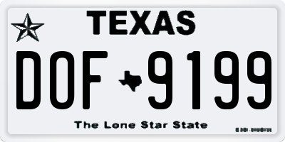TX license plate DOF9199