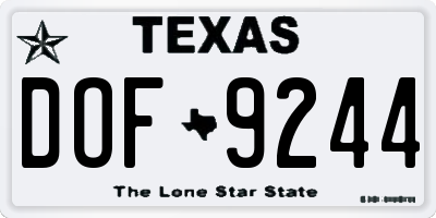 TX license plate DOF9244