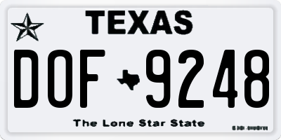 TX license plate DOF9248