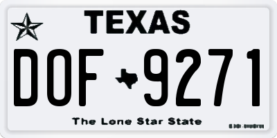 TX license plate DOF9271