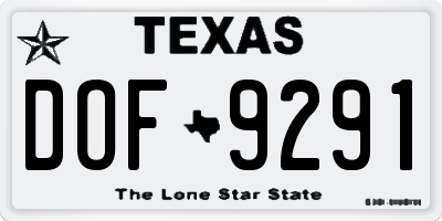 TX license plate DOF9291