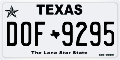 TX license plate DOF9295