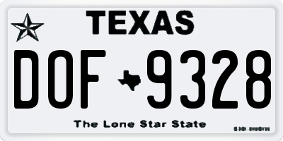 TX license plate DOF9328