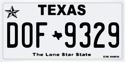 TX license plate DOF9329