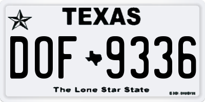 TX license plate DOF9336