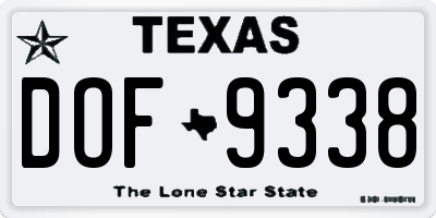 TX license plate DOF9338