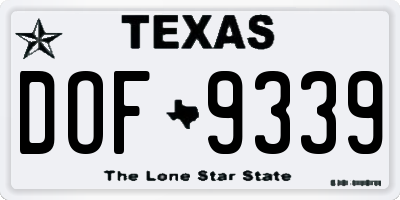 TX license plate DOF9339