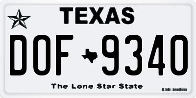 TX license plate DOF9340