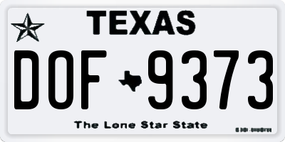 TX license plate DOF9373