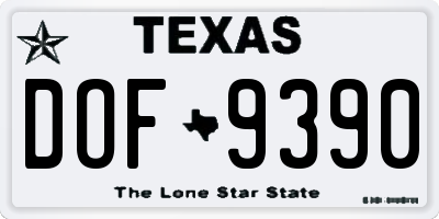 TX license plate DOF9390