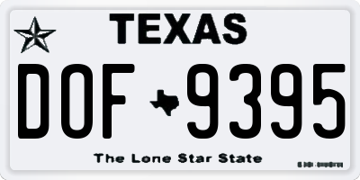 TX license plate DOF9395