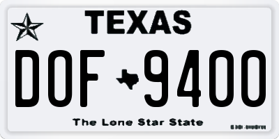 TX license plate DOF9400