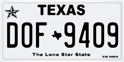TX license plate DOF9409