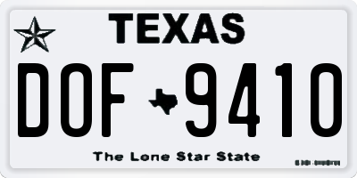TX license plate DOF9410