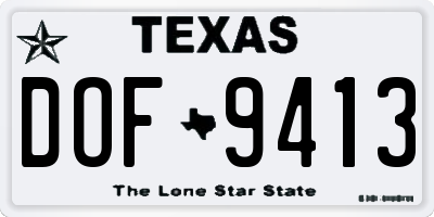 TX license plate DOF9413