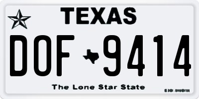 TX license plate DOF9414