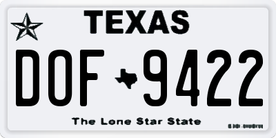 TX license plate DOF9422