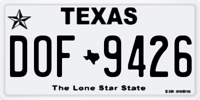 TX license plate DOF9426