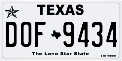 TX license plate DOF9434