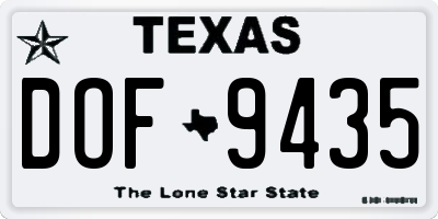 TX license plate DOF9435