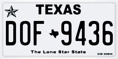 TX license plate DOF9436