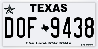 TX license plate DOF9438