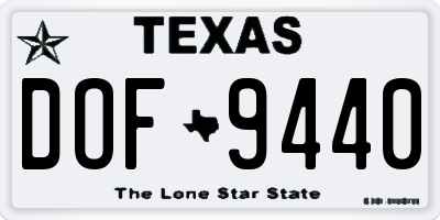 TX license plate DOF9440