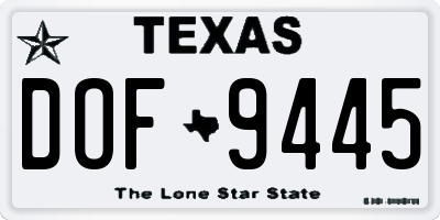TX license plate DOF9445