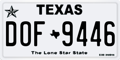 TX license plate DOF9446