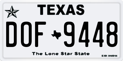 TX license plate DOF9448
