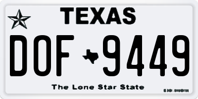 TX license plate DOF9449