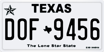 TX license plate DOF9456