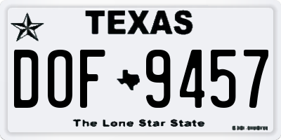 TX license plate DOF9457