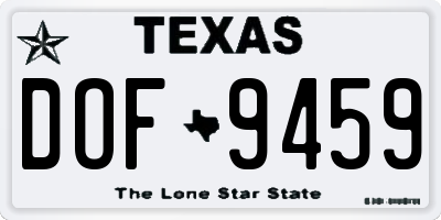 TX license plate DOF9459