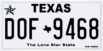 TX license plate DOF9468