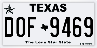 TX license plate DOF9469